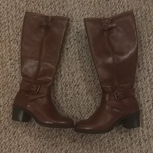 Faux leather boots